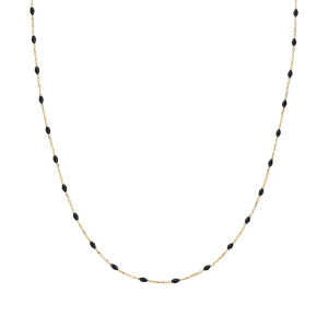 Collar or groc 9kt esmalt negre - AU9CLGN