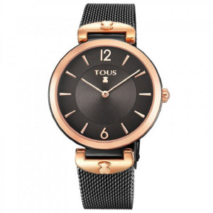 Rellotge Tous S-Mesh 36mm esterilla acer negra i rose - 700350300