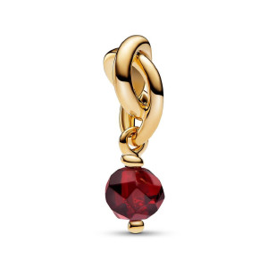 Charm Pandora plata 14k gold-plated circon rojo - 763462C01