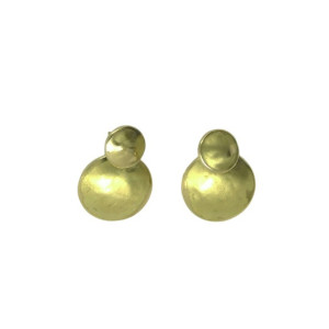 Pendientes oro amarillo rustico cierre presion - RMP-05356